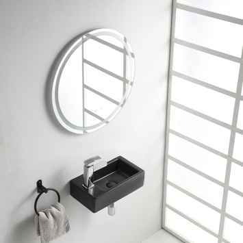 Marho Ondine fontein toilet M links mat zwart keramiek