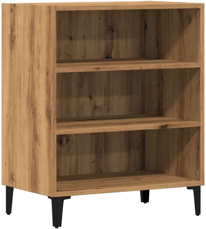 vidaXL - Dressoir - Eikenkleurig - Bewerkt Hout - 57x35x75 cm