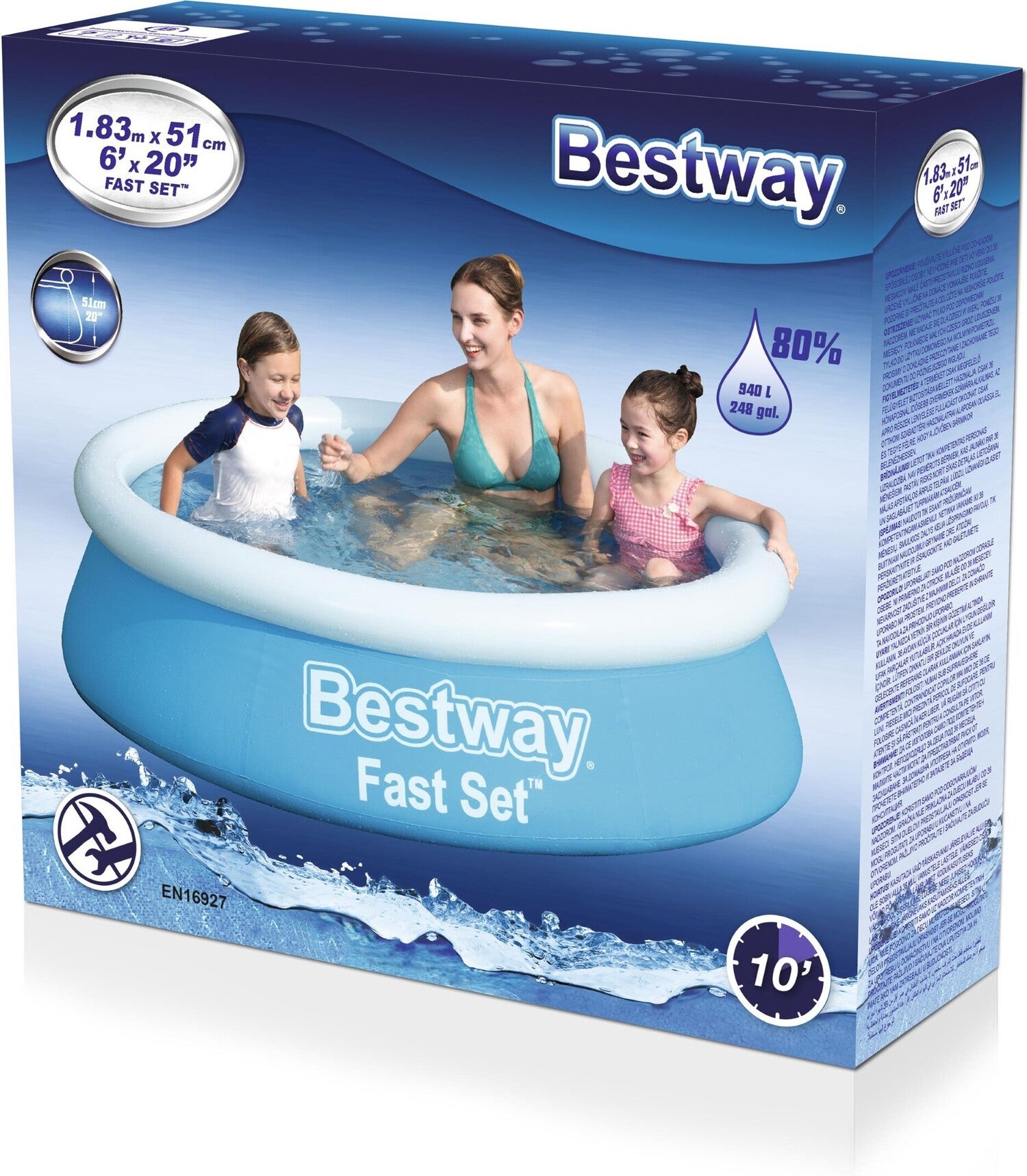 Bestway opblaas zwembad Fast Set D 183 H 51 cm