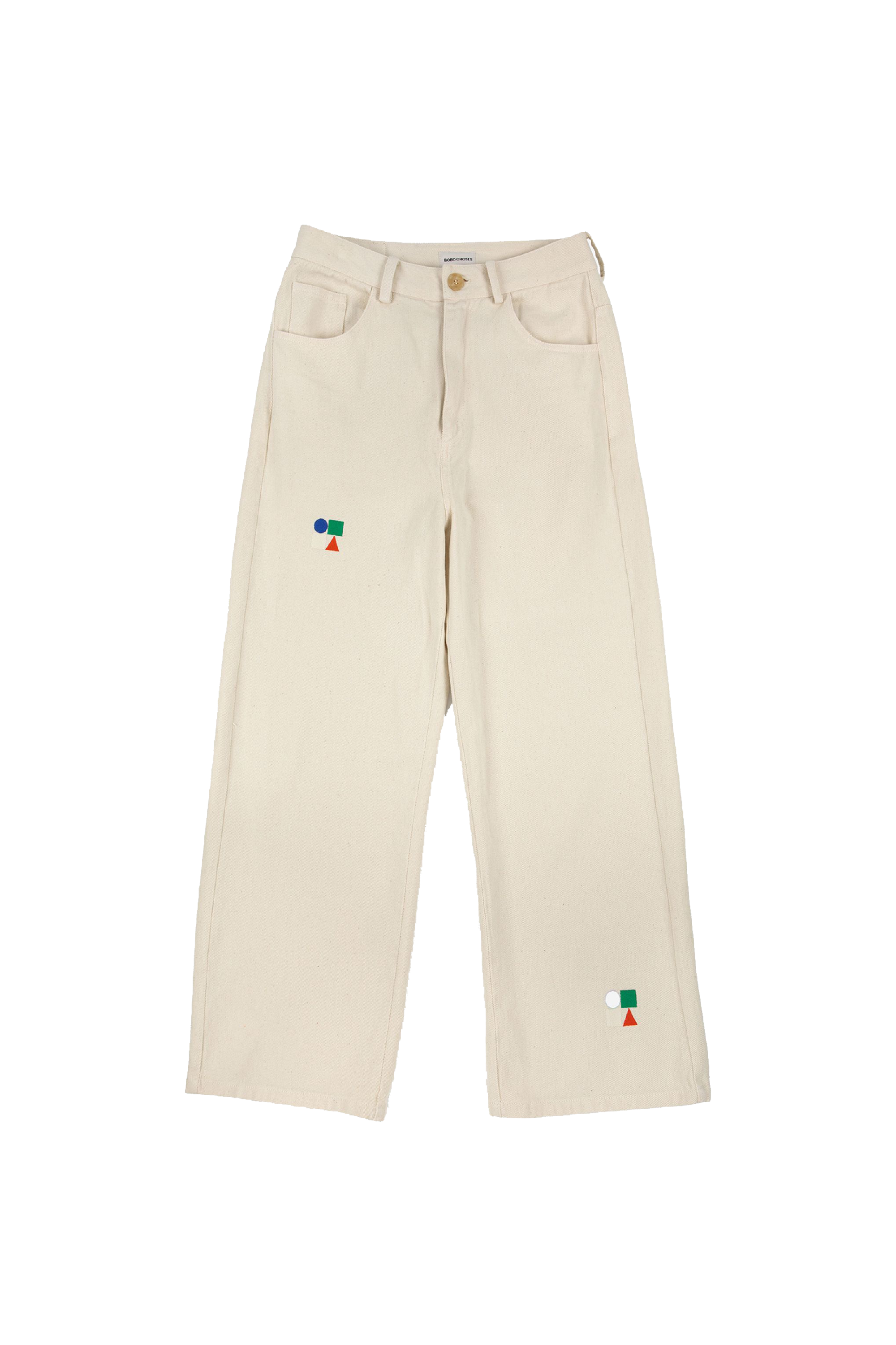 BOBO CHOSES Jean Embroidered High Waist Beige