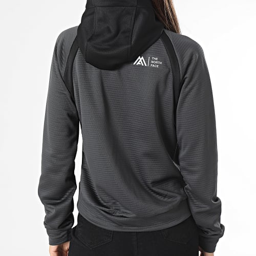 Sweat Zippé Capuche Femme Full Zip Fleece A856C Gris Anthracite Noir