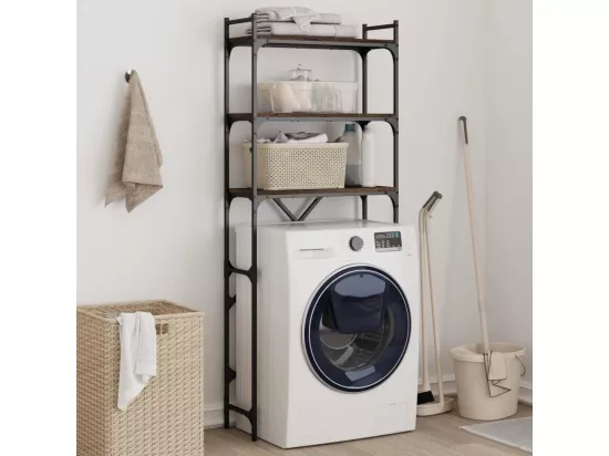 Étagère de lave-linge chêne marron 67x25x163 cm bois ingénierie