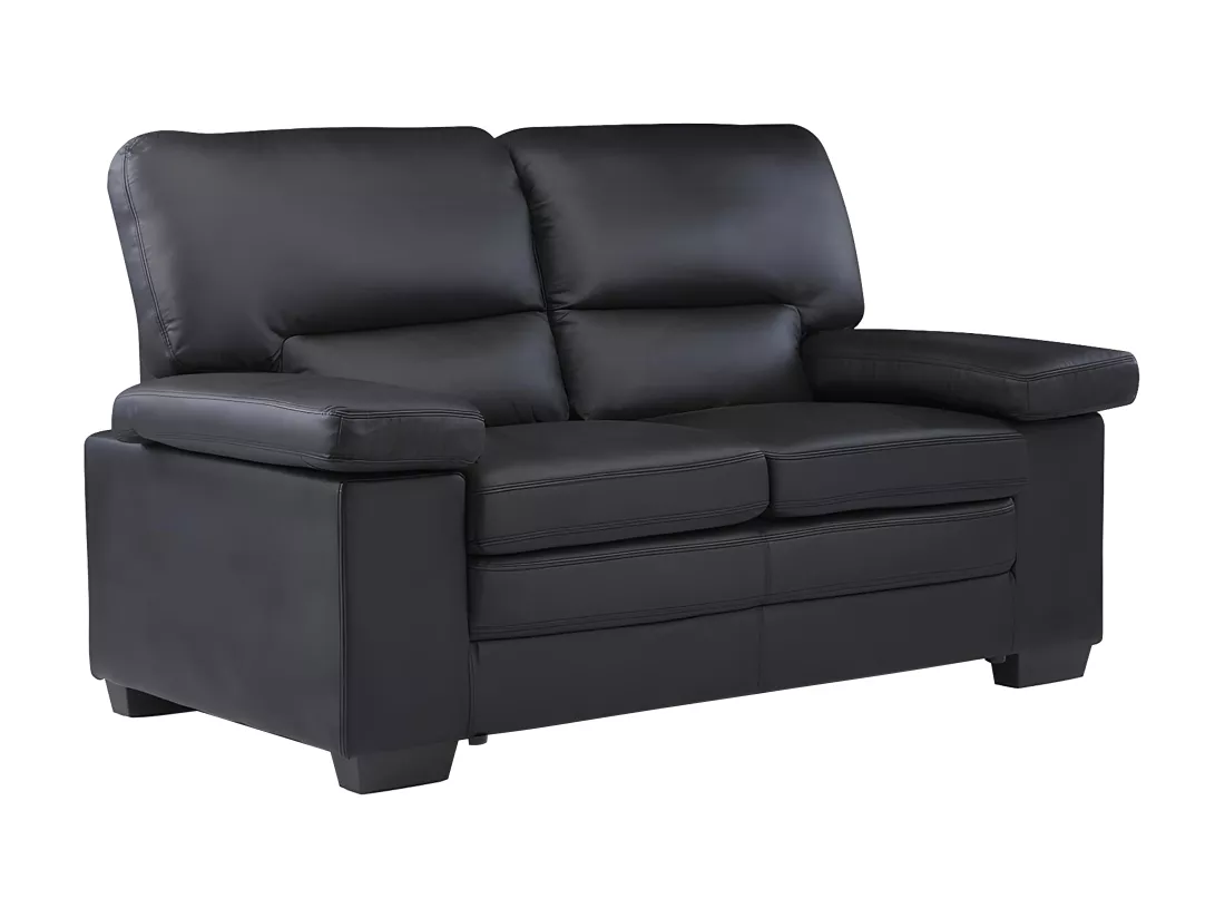 Canapés 3 places 2 places et un fauteuil en cuir de buffle MIMAS - Noir