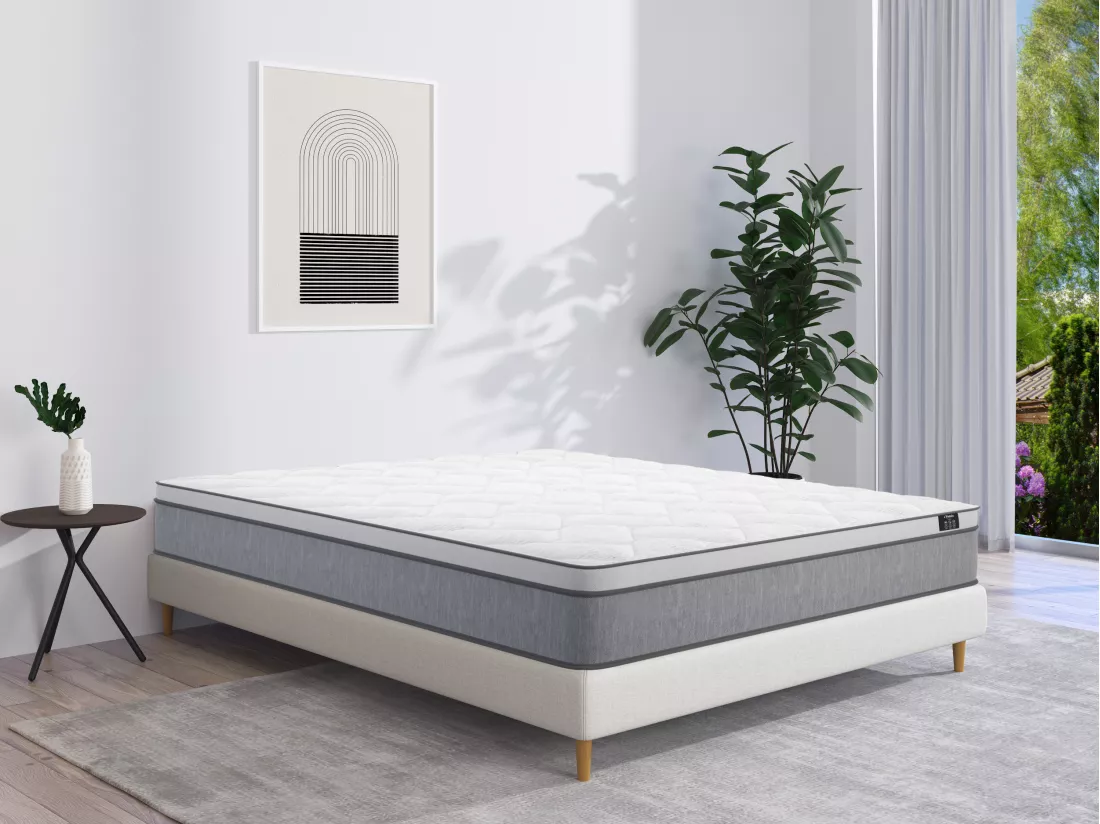 Matelas 140 x 200 cm ressorts ensachés ép.22cm - SERENITE de YSMÉE