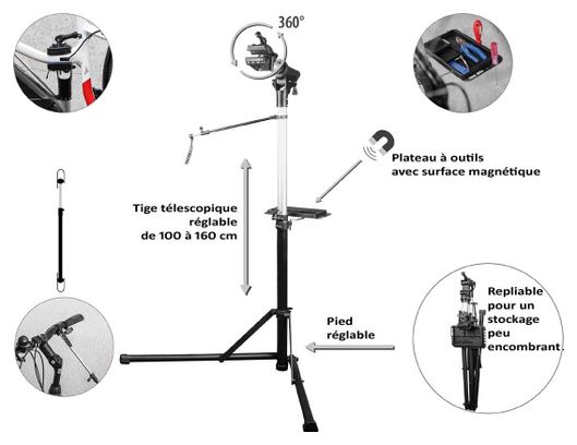 Eufab -  Pied D'atelier Pour Vélo Electrique