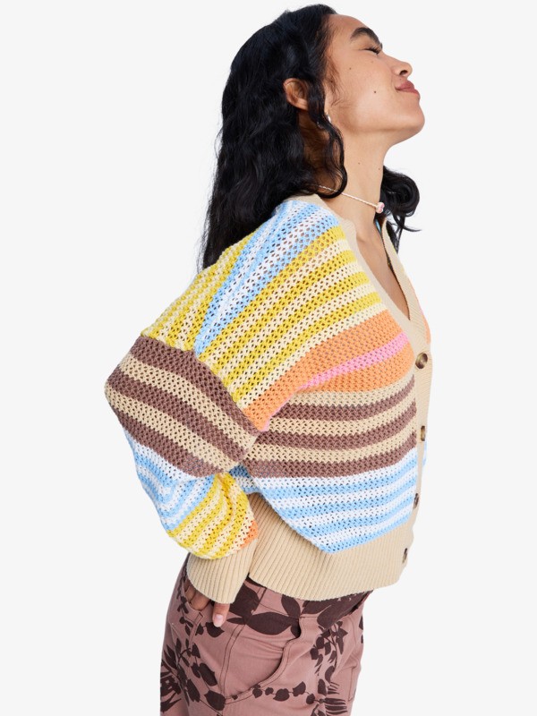 Cosmic Coast Stripes Gilet Blanc Femme