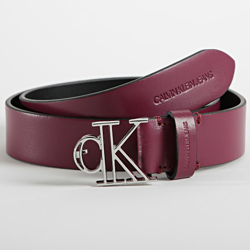Ceinture Femme Outline Mono Plaque 8291 Prune Noir