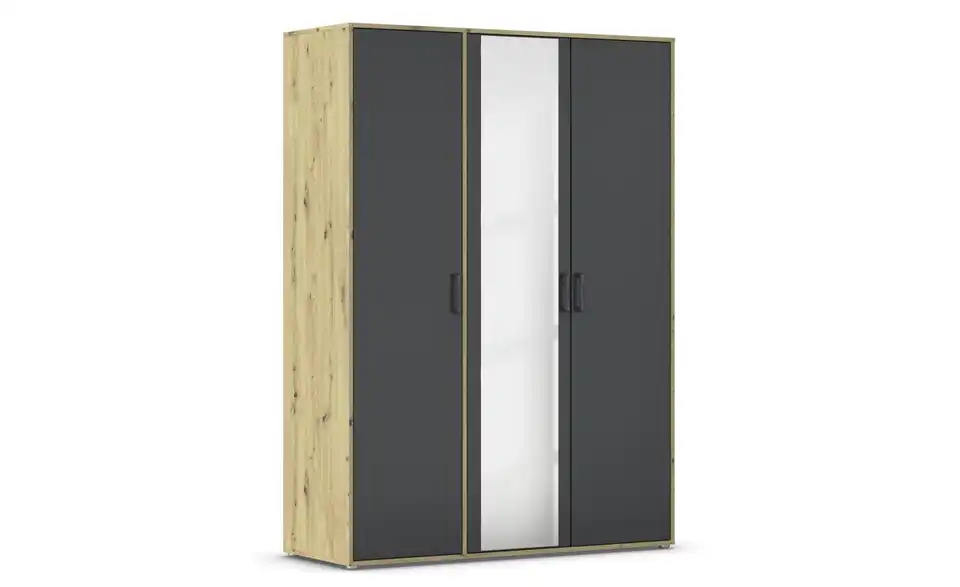 Drehtürenschrank Absetzung: Eiche Artisan 140 cm 3 Stück