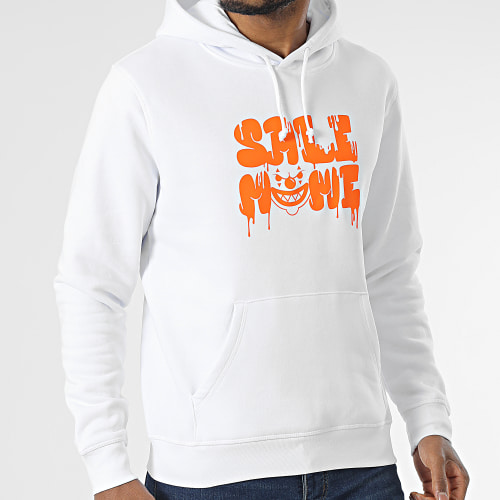 Sweat Capuche Sale Clown Blanc Orange