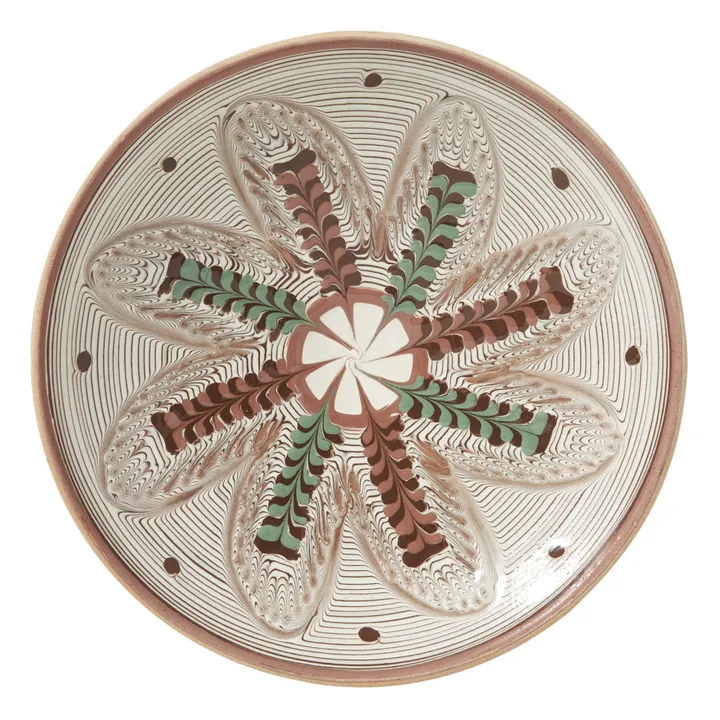 Les Petits Bohèmes Assiette en céramique motif fleur et pois