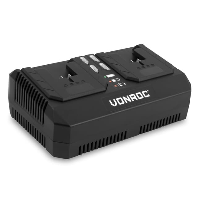 VONROC VPower 20V Startsæt – 2x 4.0Ah Akku & Dobbelt Hurtiglader – Klar til alle VONROC værktøjer