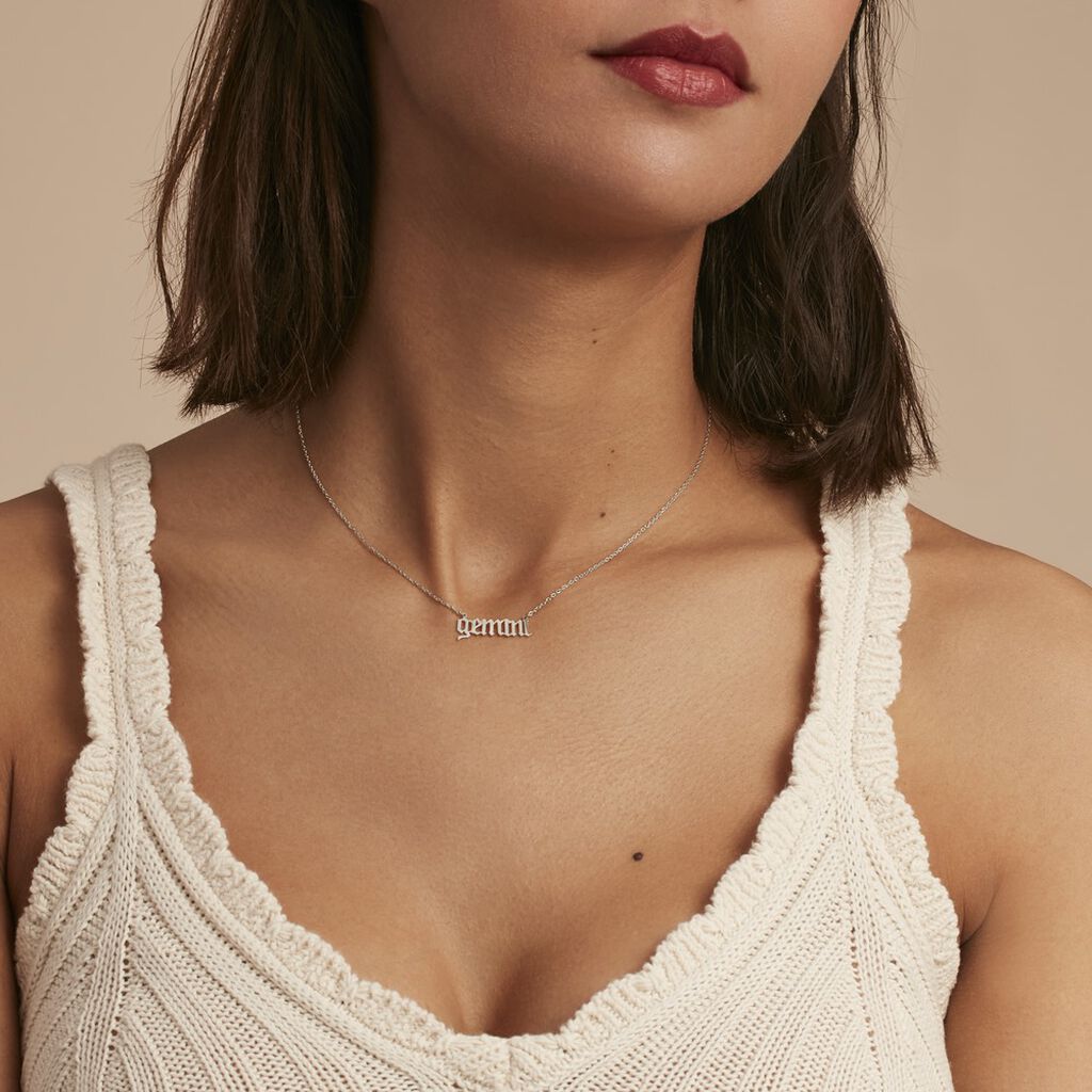 Collier Argent Blanc Astro
