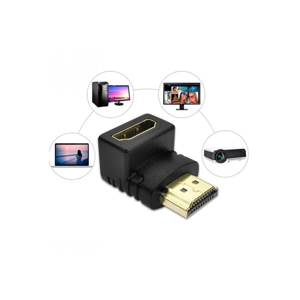 NÖRDIC vinklet HDMI 4K adapter mann til kvinnelige 270 grader