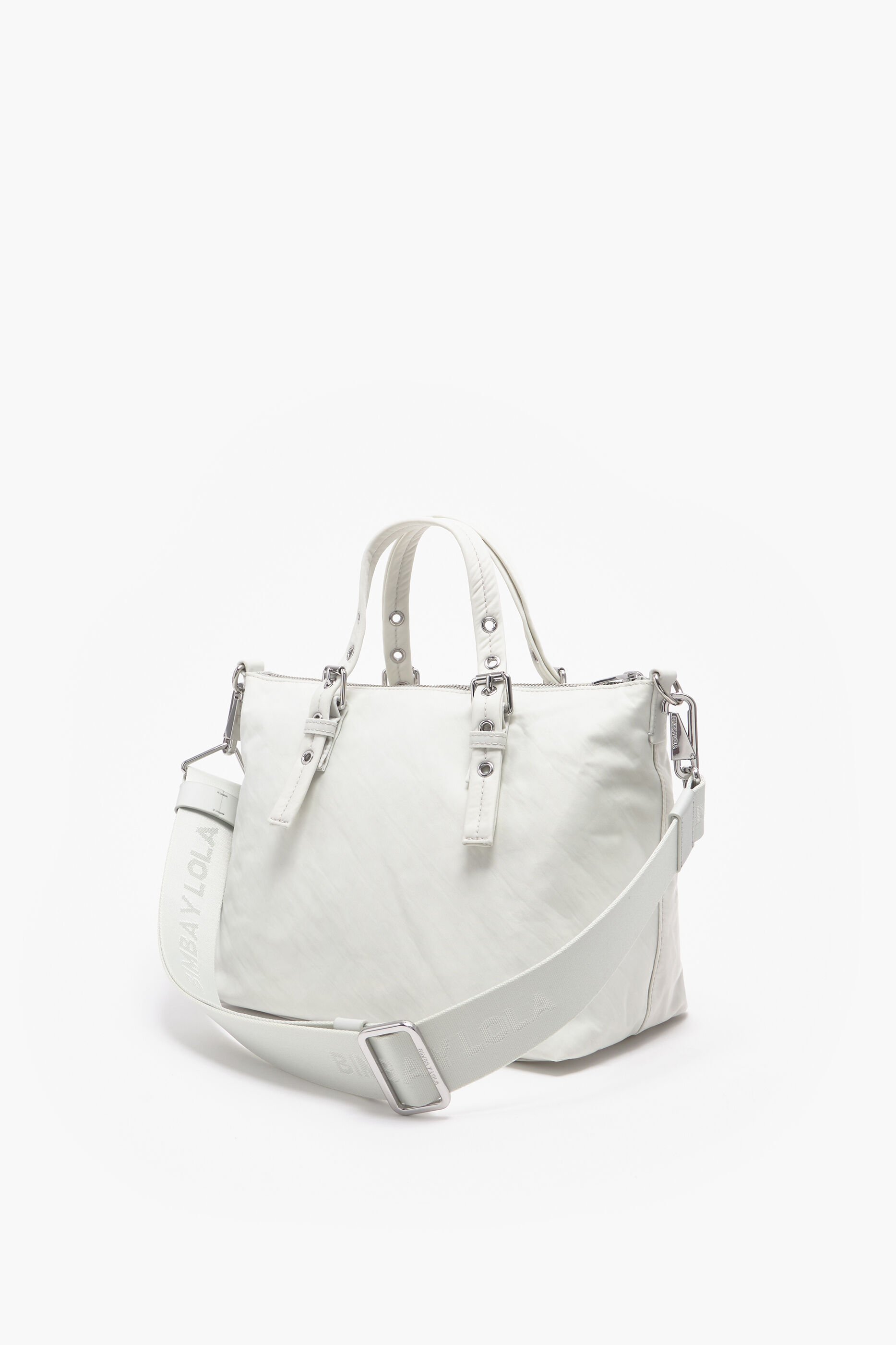 Bolsa de compras tamanho M em nylon cinza