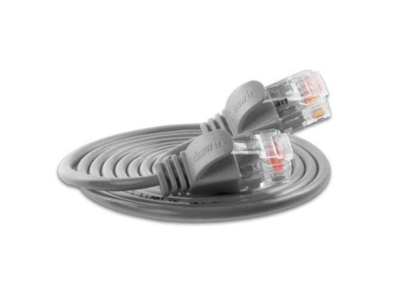 SLIM Slimpatchkabel RJ-45 - RJ-45, Cat 6, UTP, 1 m, Grau Lightpatchkabel rund, ungeschirmtes Twisted-Pair-Kabel (U/UTP) mit Klinkenschutz