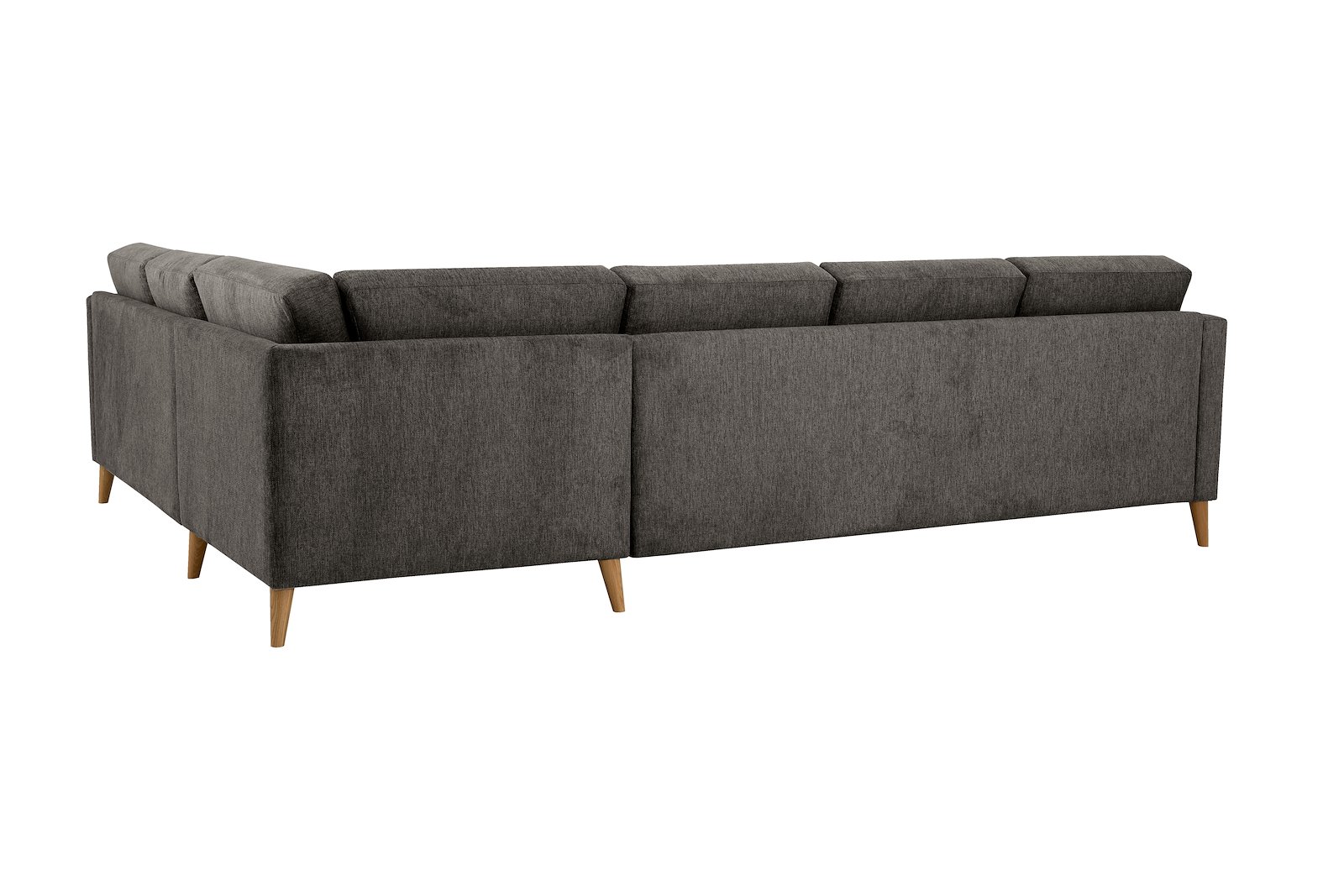 Eden hjørnesofa 32 hjørne i tekstil Brego 7 Antrazite med ben i eik natur (15137).