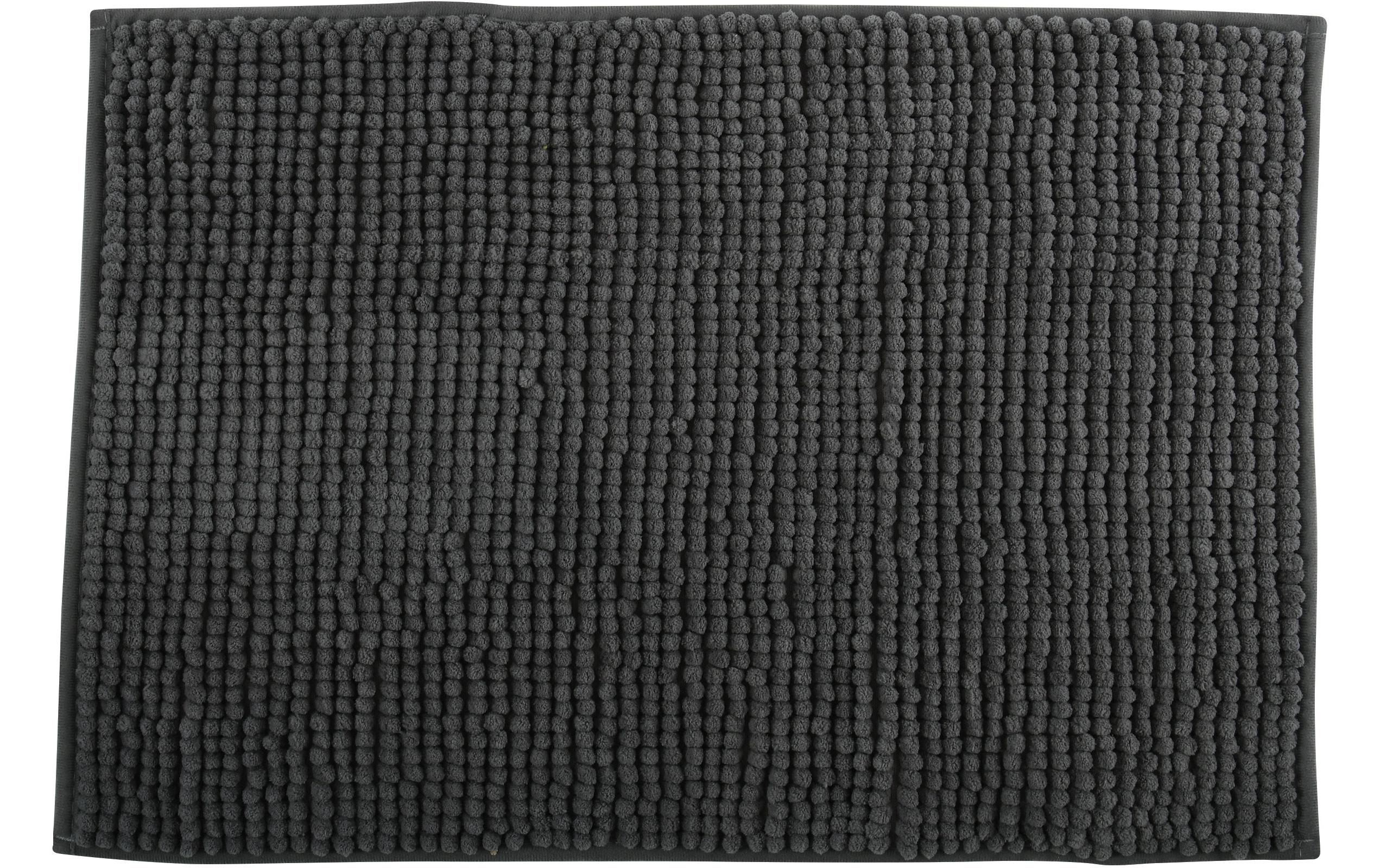 Badteppich Chenille 40 x 60 cm, DunkelgrauBadematte mit rutschfester Unterseite