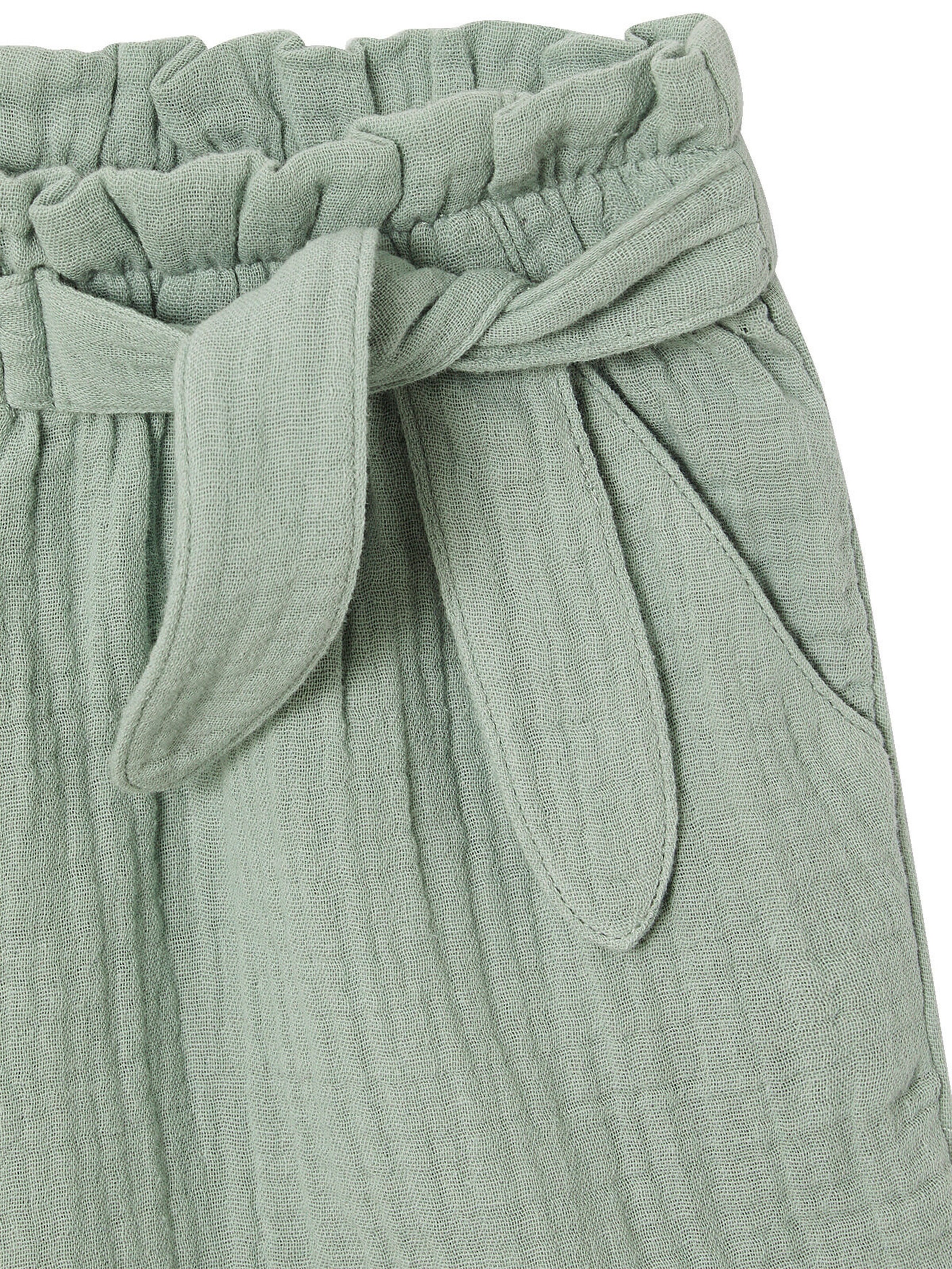 Vertbaudet Mädchen Paperbag-Shorts, Musselin, Bundweite verstellbar salbeigrün