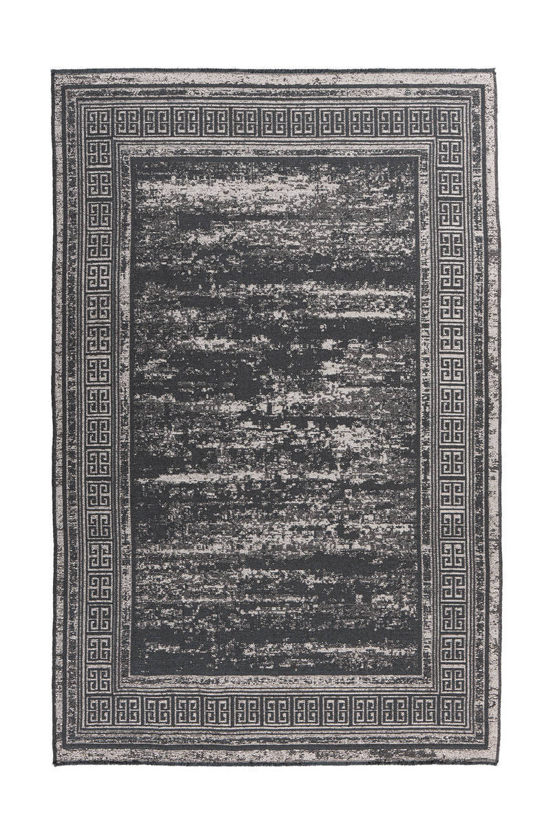 Flachgewebeteppich KALEVI 300 - grau - mit 3D-Struktur - 80x150 cm