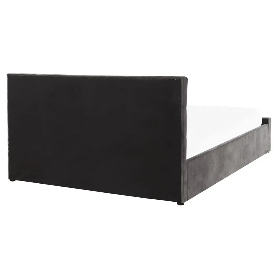 AMIENS - Bed met opbergruimte - Grijs - 160 x 200 cm - Fluweel