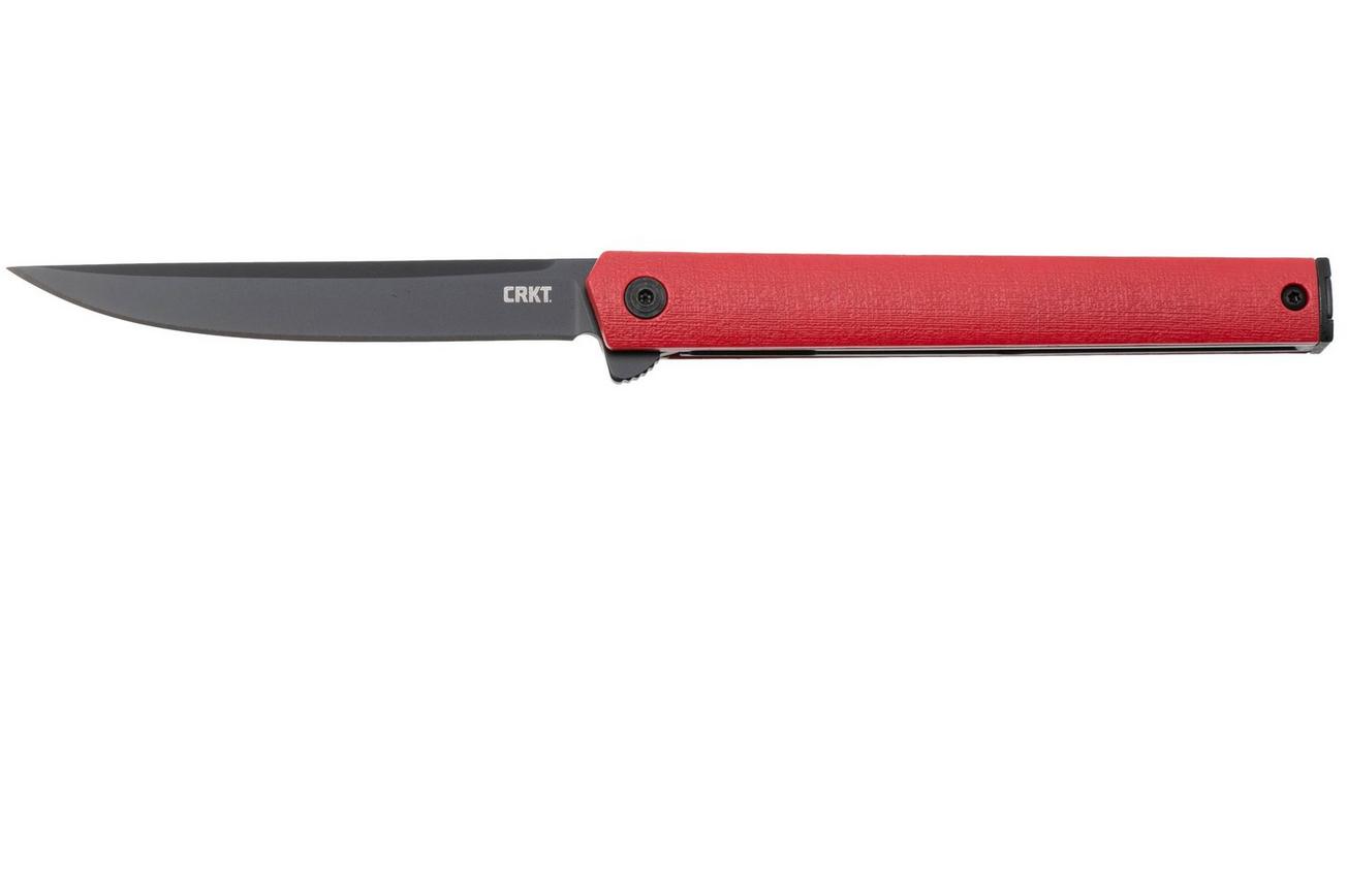 CRKT CEO Flipper 7097RK Black AUS8, Red GRN zakmes, Richard Rogers design
