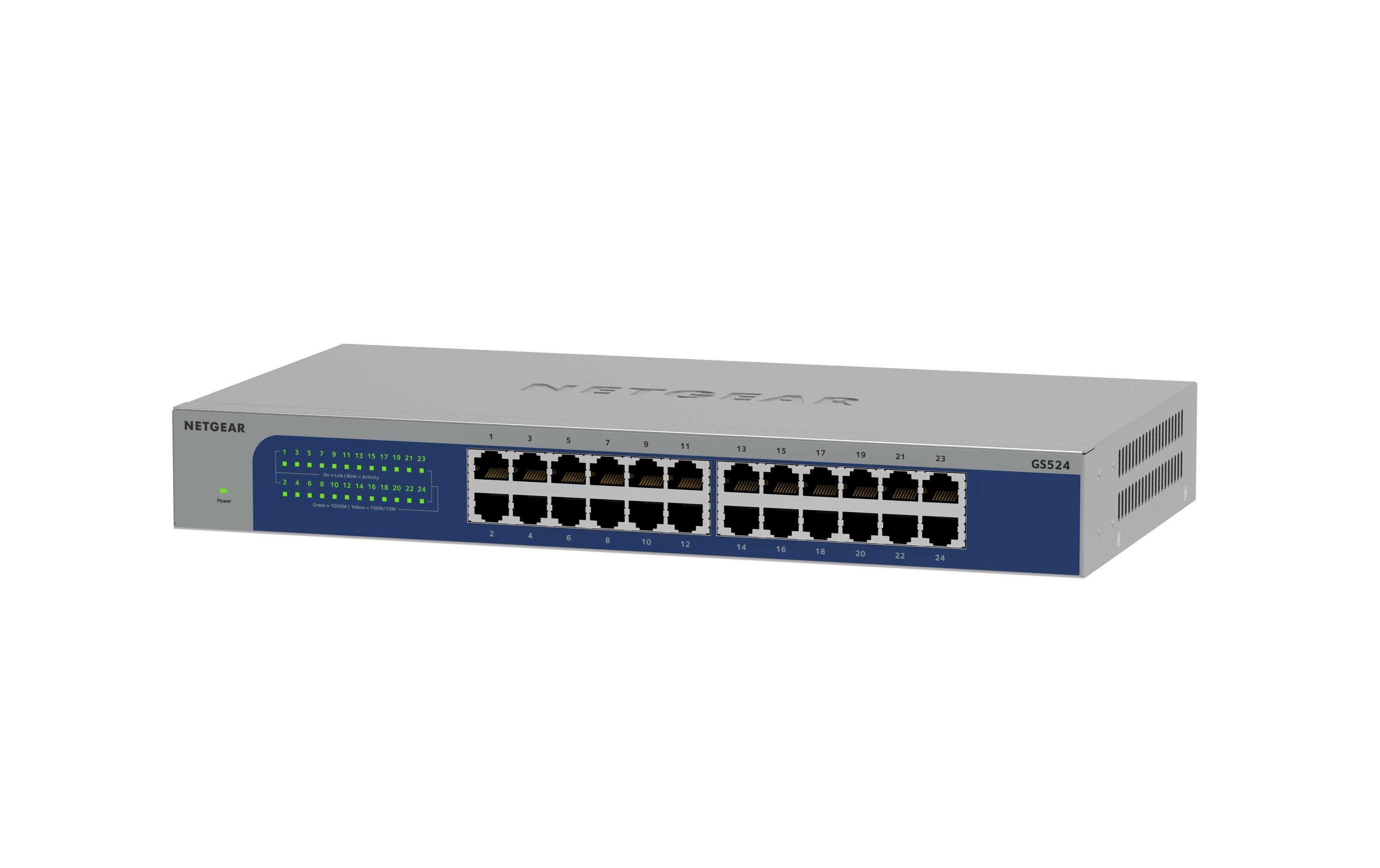 Switch GS524-300EUS 24 PortUnmanaged 24-Port Gigabit Switch mit automatischer Erkennung und energieeffizientem Betrieb