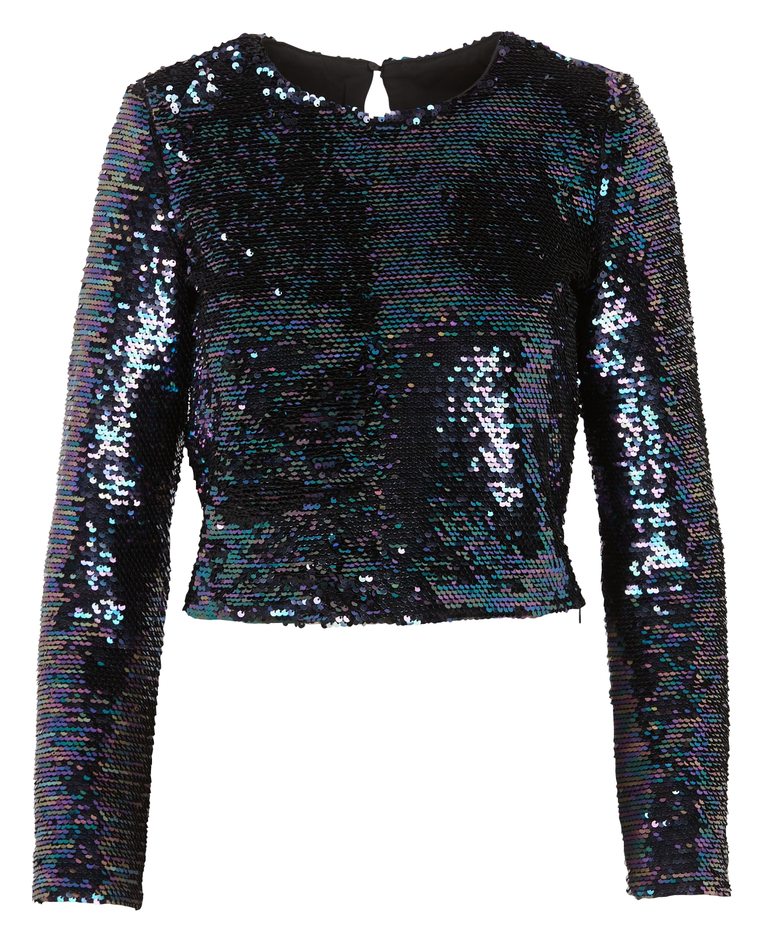 ABBA 2 - Top droit col rond à sequins | Multicolore