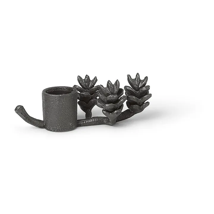 Ferm Living Bougeoir Forest en laiton  | Noir