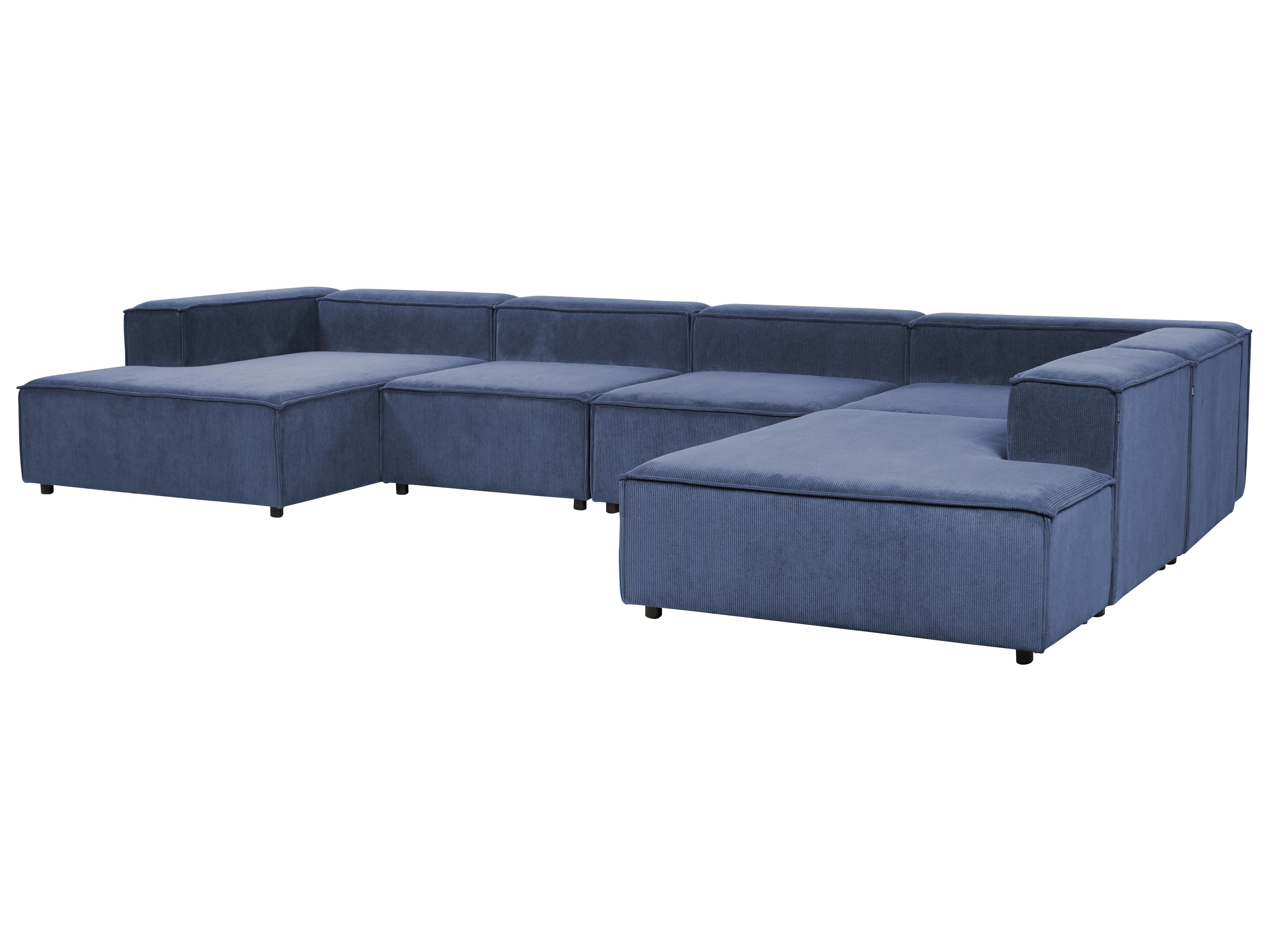 Modulaire hoekbank 5-zits ARDAL Corduroy Donkerblauw linkszijdig