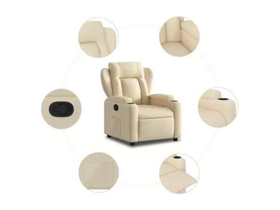 Fauteuil inclinable Crème Tissu