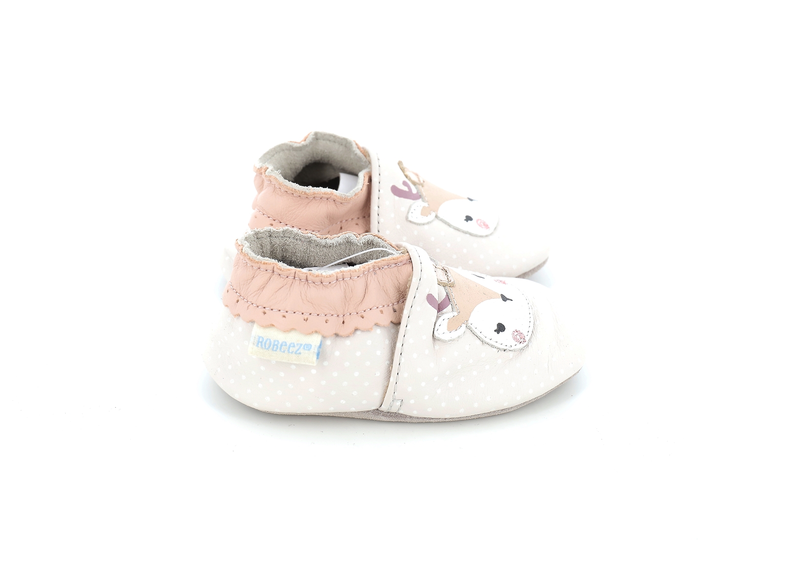 Robeez-FANCY SNOW Cuir Beige Clair