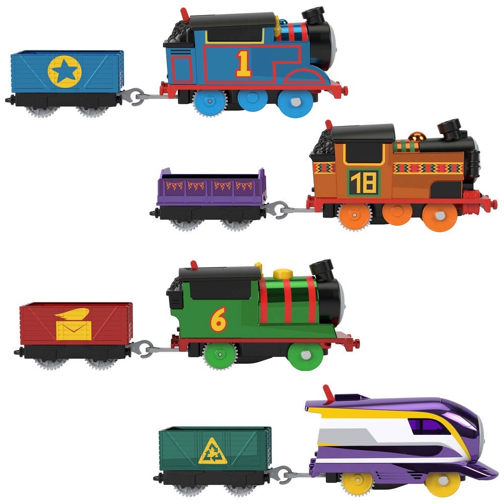 Thomas & seine Freunde – Motorisierte Lokomotiven (4er-Pack): Thomas, Nia, Percy & Kana