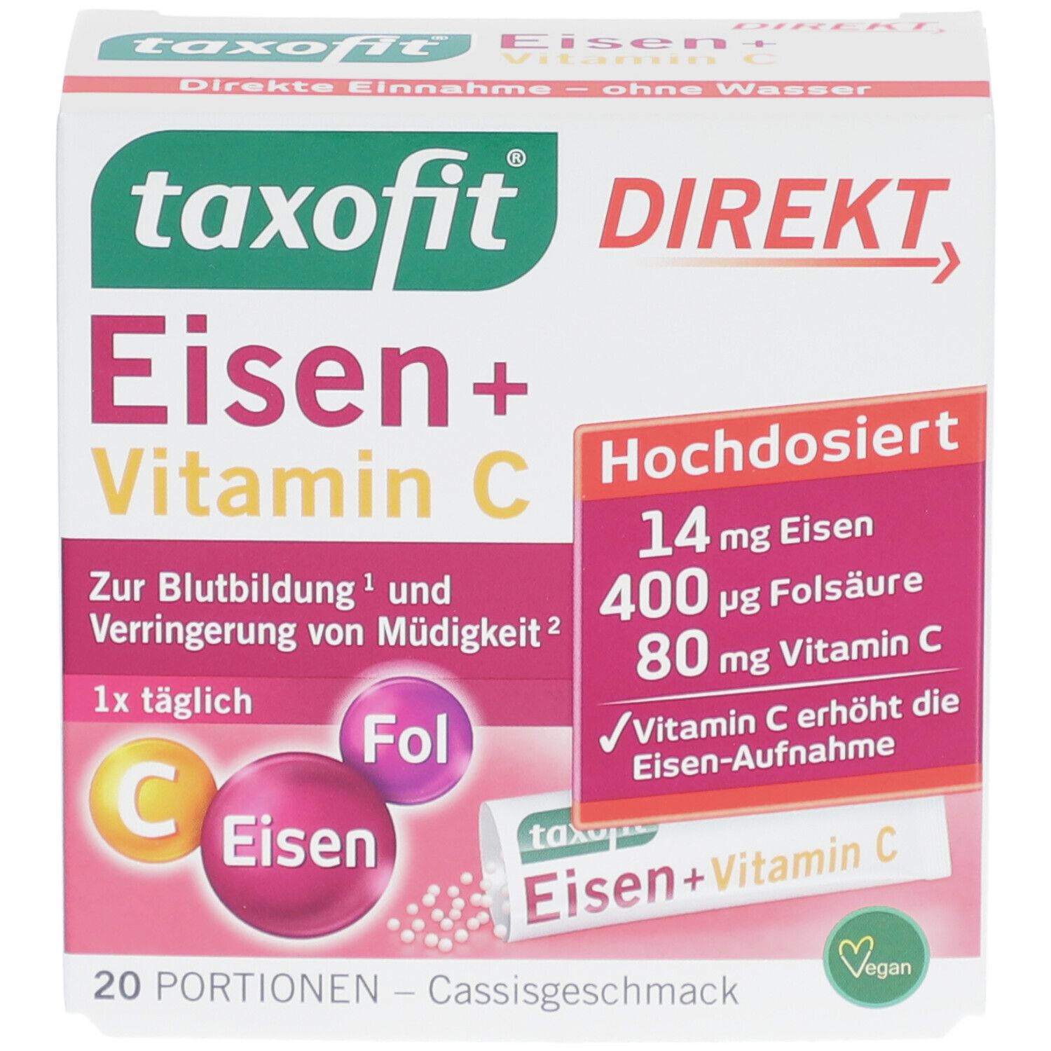 taxofit® Eisen + Vitamin C Direkt-Granulat