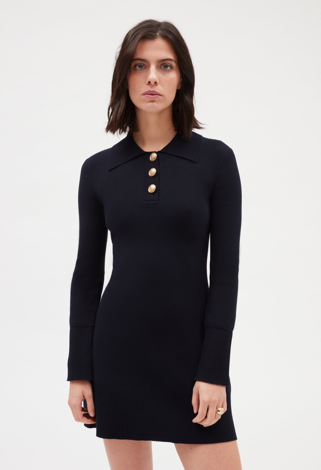 Robe courte manches longues marine