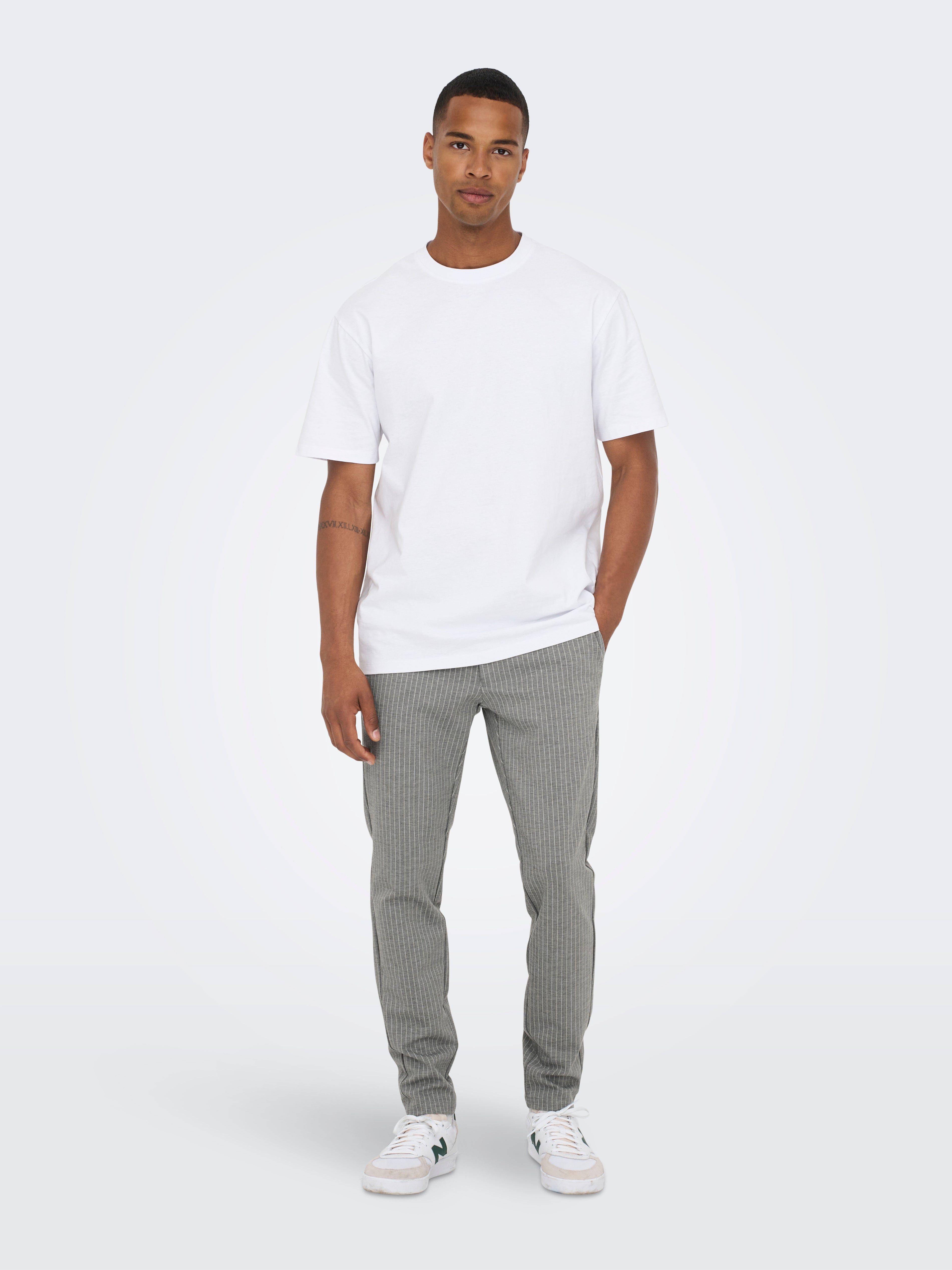 ONSMARK Verjüngt Chino Hose Light Grey Melange