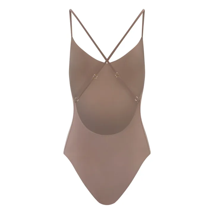 SMALLABLE BASICS Maillot De Bain 1 Pièce Bretelles Croisées | Marron glacé