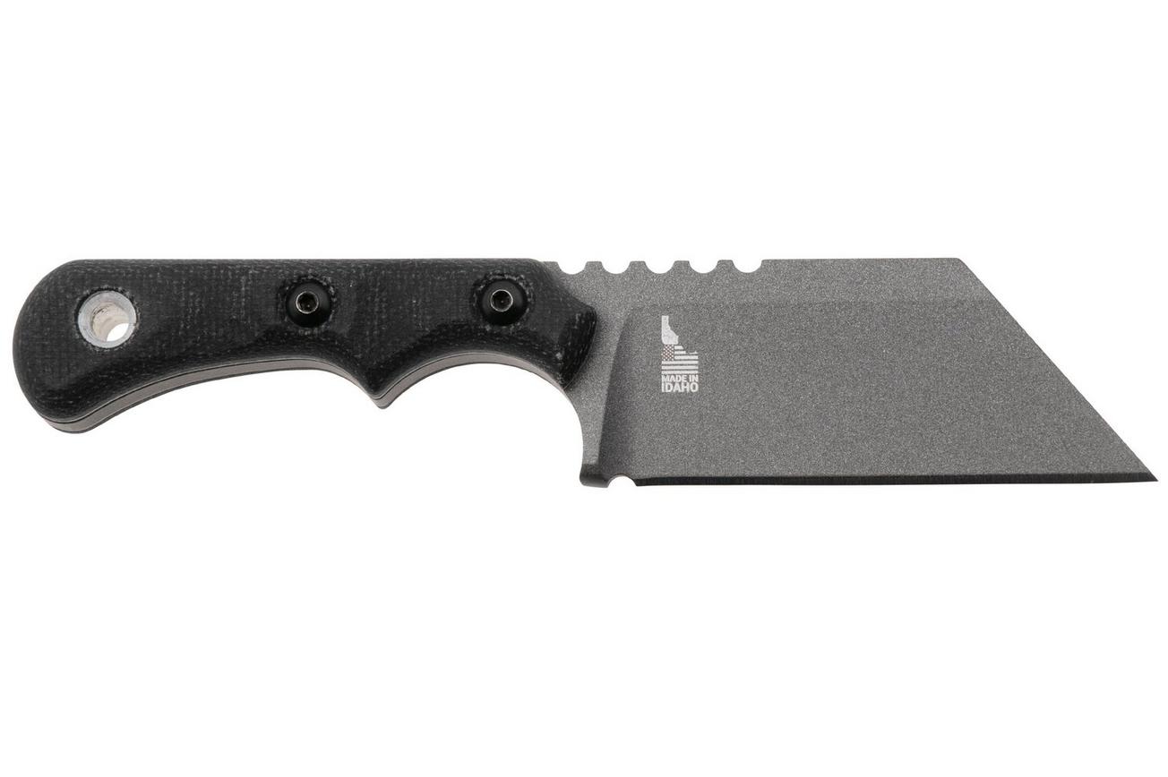 TOPS Knives Ivie IV-01, 1095 Tungsten Cerakote, Black Canvas Micarta, nekmes, Cody Ivie design
