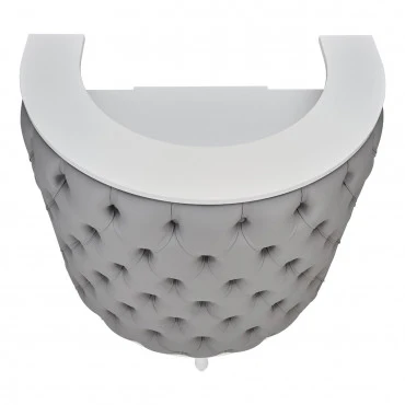 Caisse ROYAL I Arrondie Matelassée avec Boutons Structure Blanc Mat