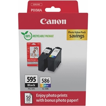 Cartouche d'encre Canon PACK PG-595/CL-586 PVP SEC +50F GP501 10x15