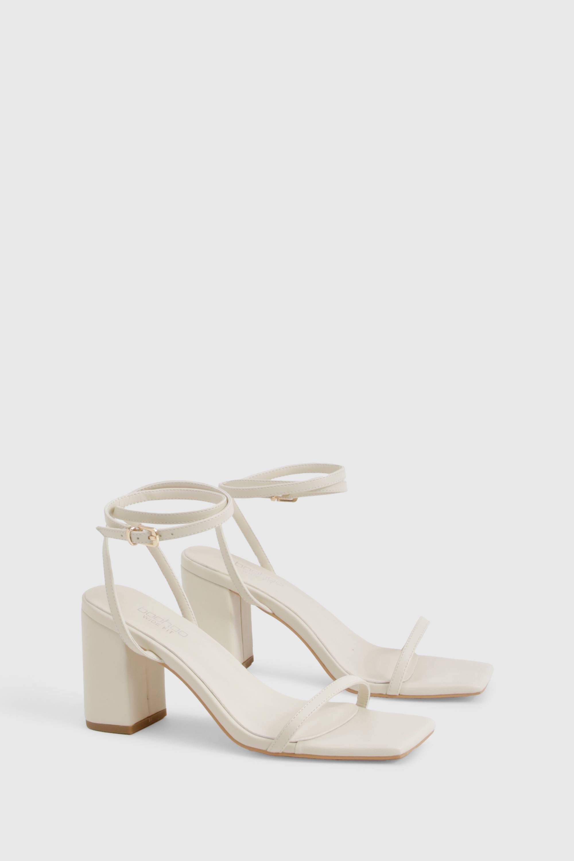 boohoo Talons blocs pour pieds larges – À peine perceptibles