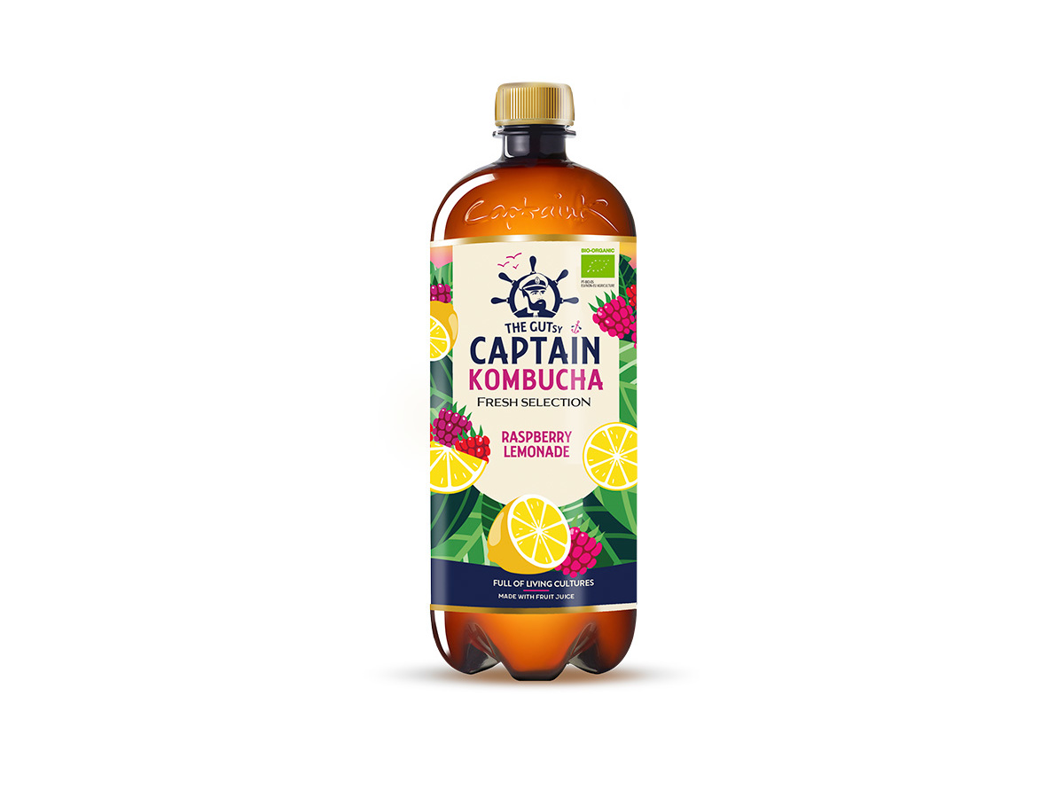 KOMBUCHA THE GUTSY CAPTAIN FRAMBOESA LIMÃO BIO 1L