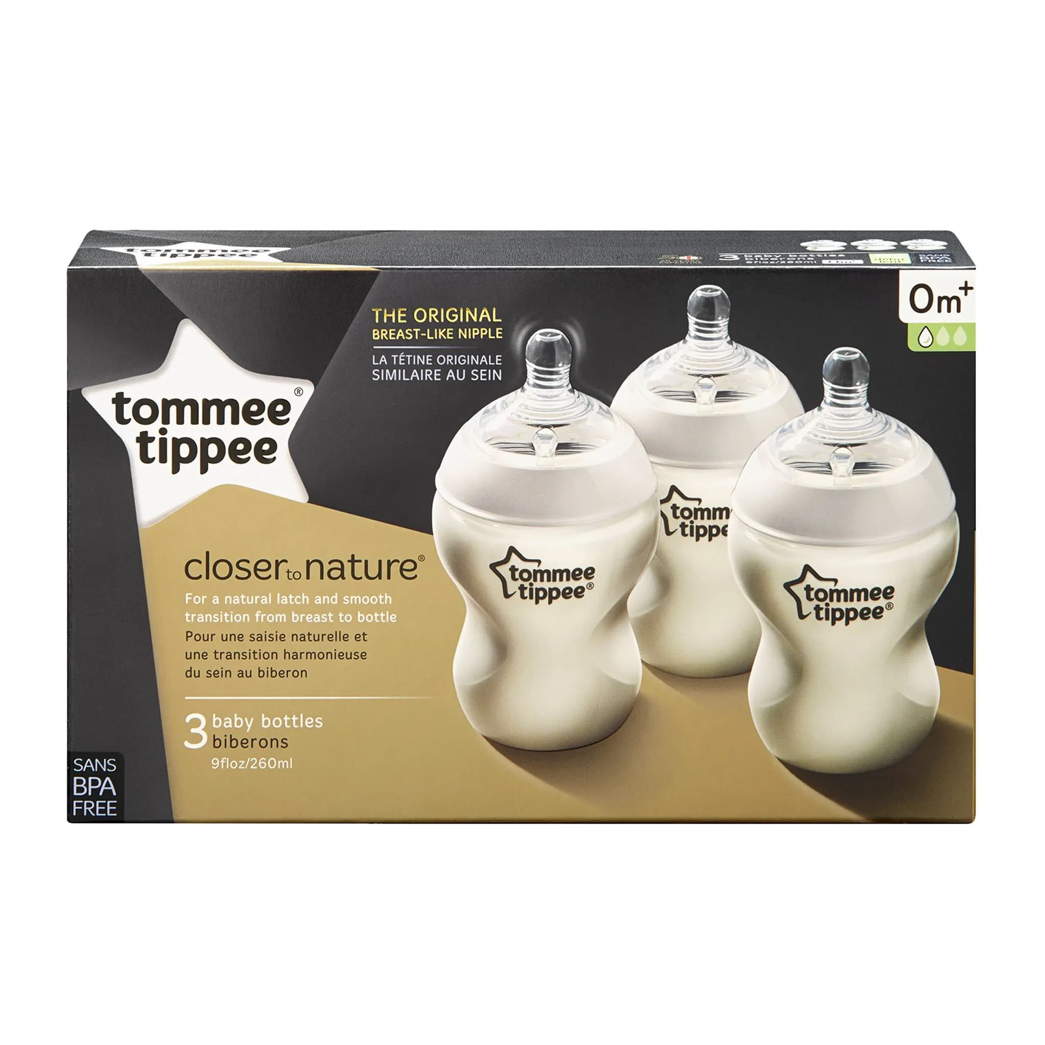 Tommee Tippee Biberons 9oz Paquet de 3