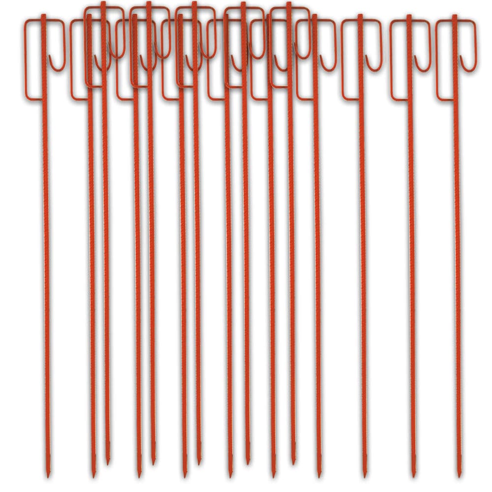 XXL afzetlijnhouder, op maat gemaakt, extra groot, ca. 1,5 meter, lantaarnijzer, rood, 16 mm / 15 x set
