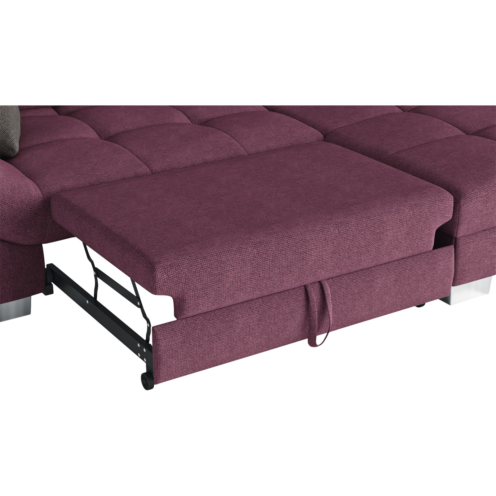 Ecksofa Carmen Stoff burgundy, Recamière rechts