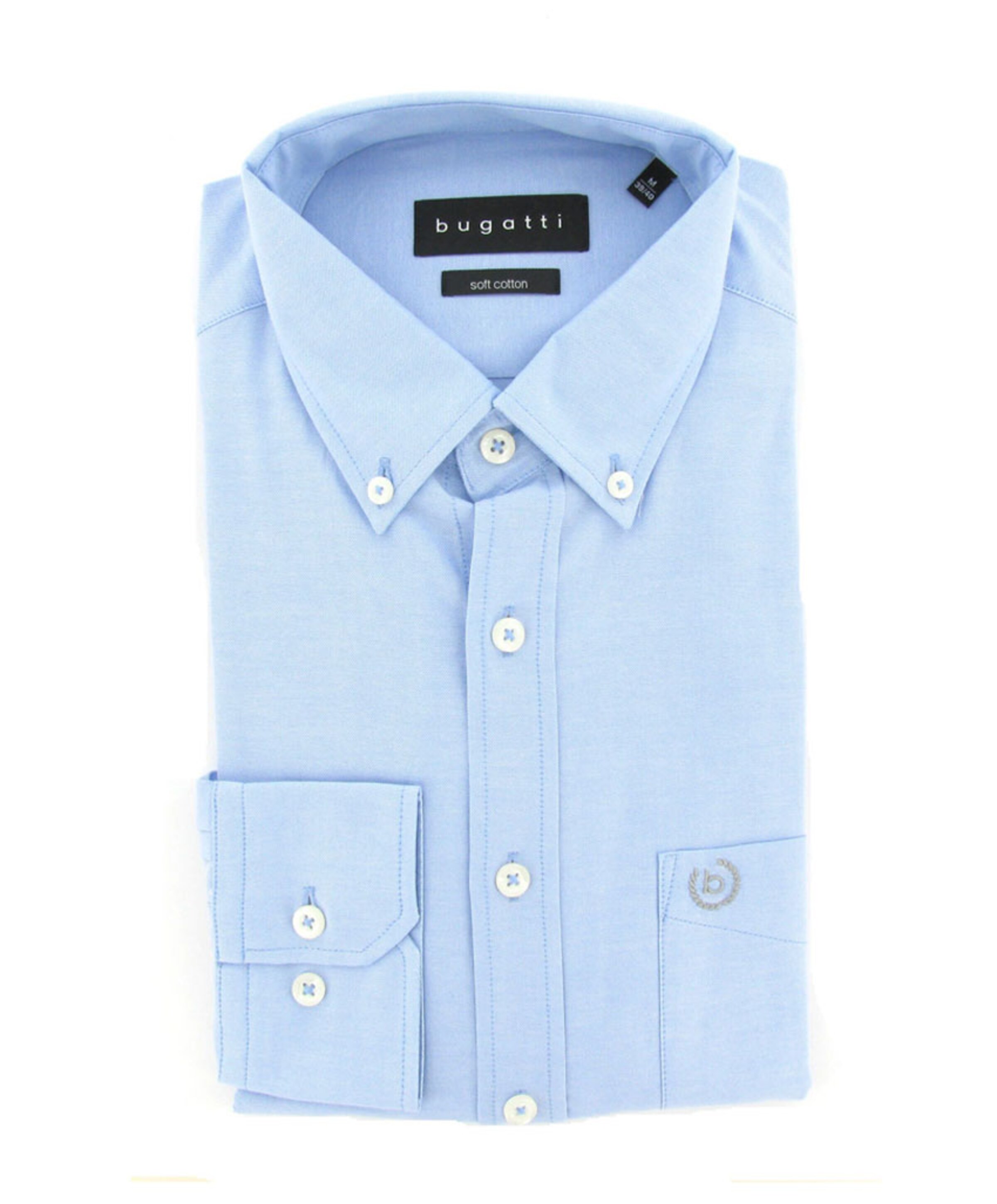 Bugatti Heren overhemd lange mouw blauw