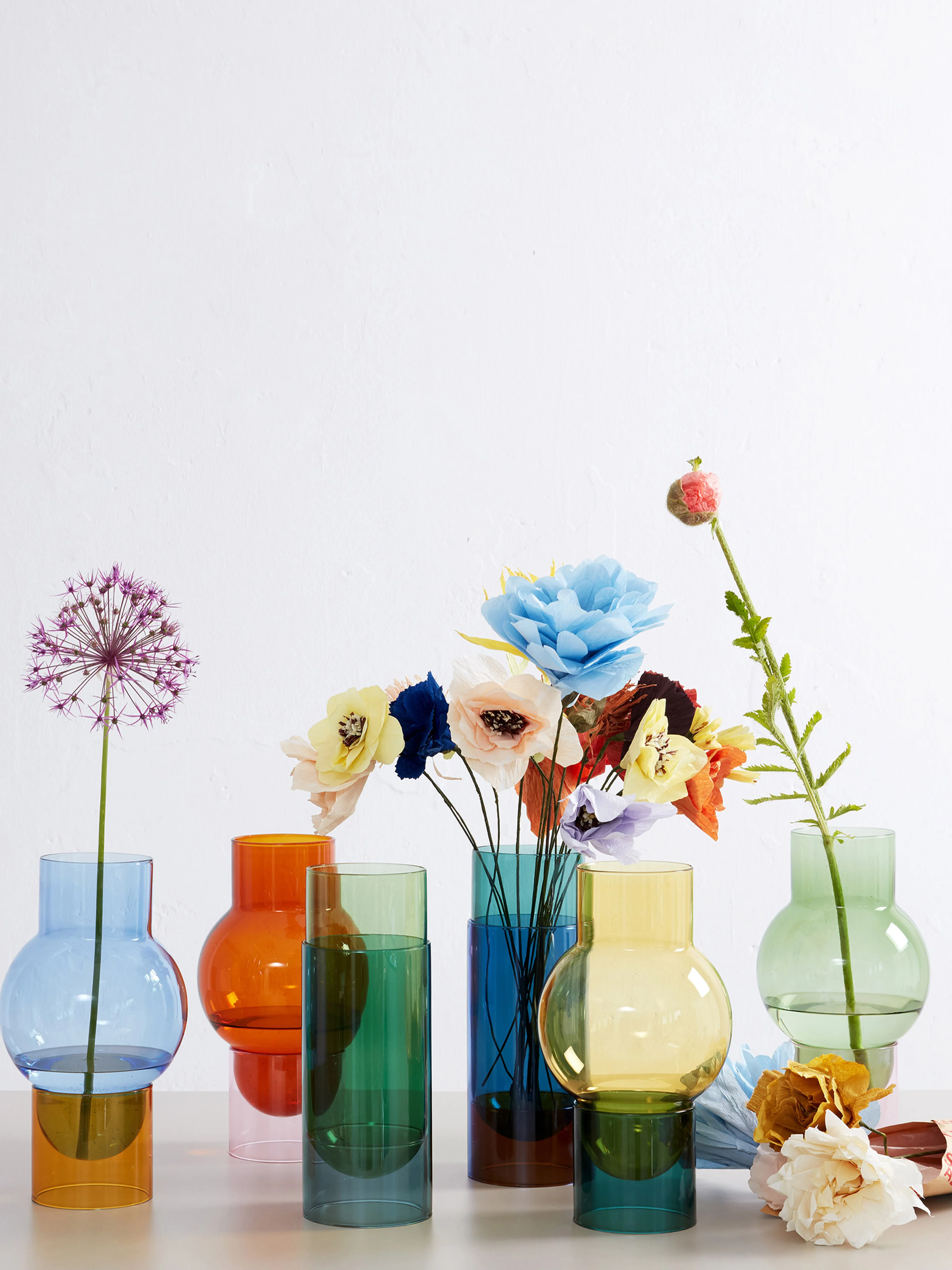Mondgeblazen vaas Bouquet Tube, H 27 cm