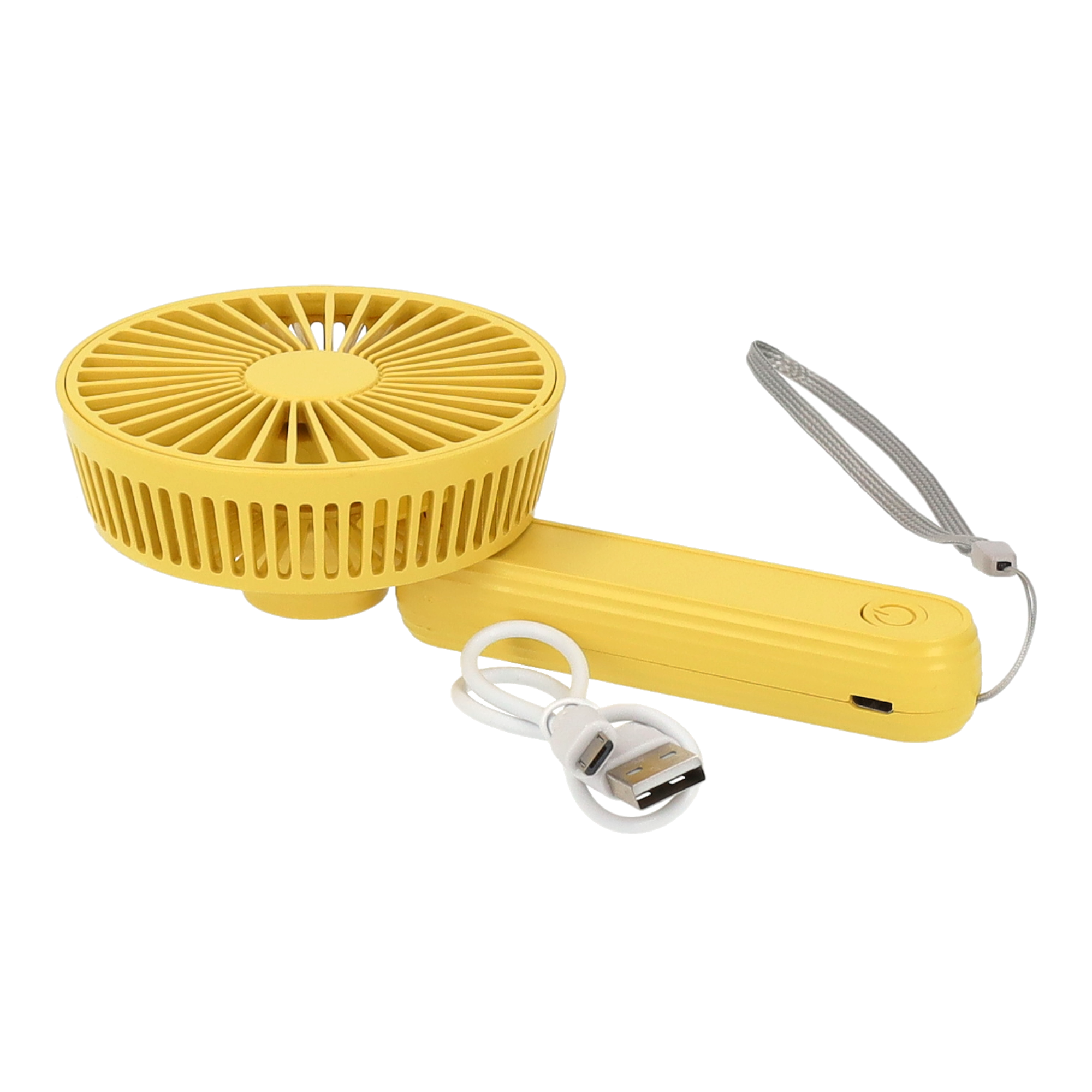 (Ø85mm) Hand Ventilator Tragbarer Lüfter Wiederaufladbarer Taschenventilator mit Handschlaufe - Gelb