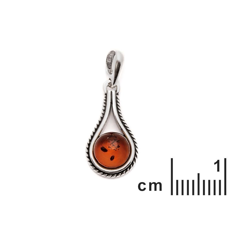 Pendentif argent 925 Ambre veritable de la mer Baltique