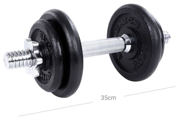 Lot de 2 haltères en fonte avec fermetures étoilées 20 kg fitness sport musculation 12_0002027