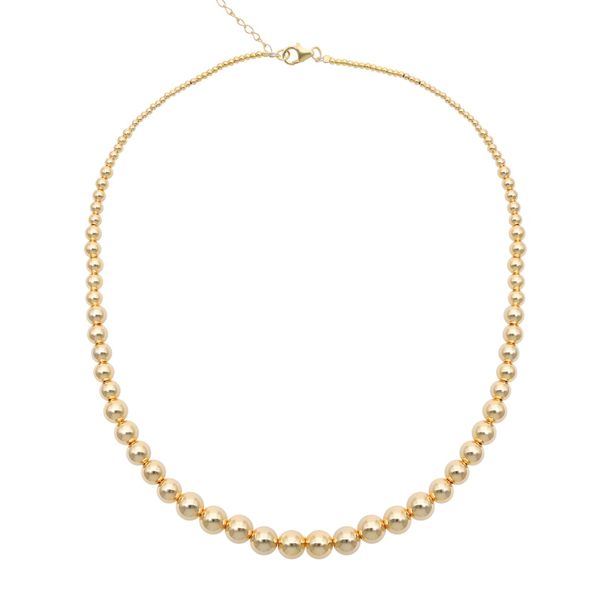 Collier Argent Chaine Boules Dorées